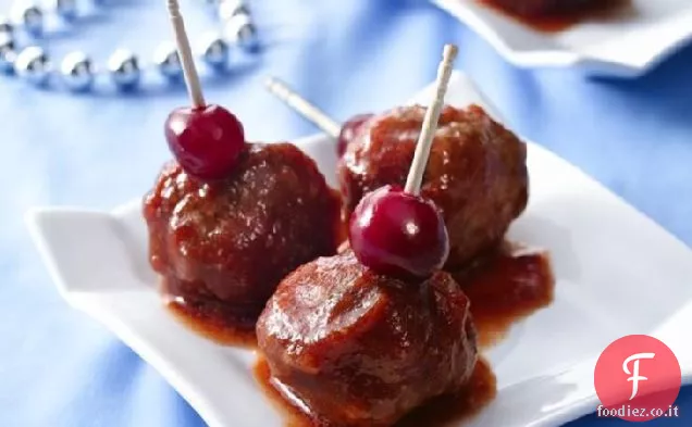 Polpette di antipasto glassate al mirtillo