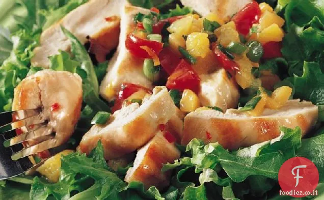Pollo alla griglia di Sandy con salsa di frutta