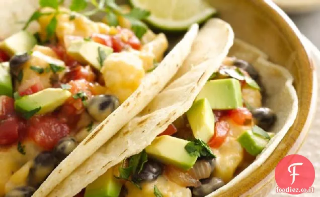 Tacos di cavolfiore e fagioli neri