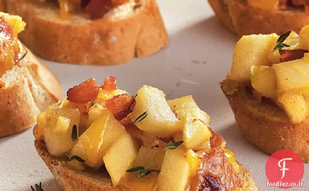Crostini di mele Pancetta Cheddar