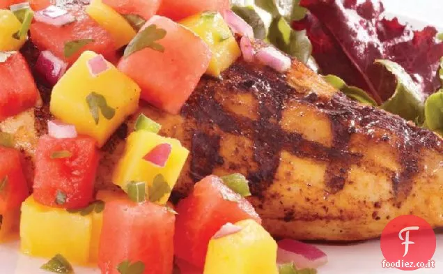 Pollo con anguria-Salsa di Mango