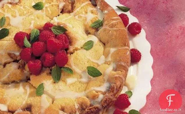 Torta al caffè al cioccolato bianco al lampone