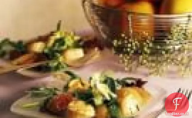 Lattughe primaverili con Pompelmo e Capesante saltate