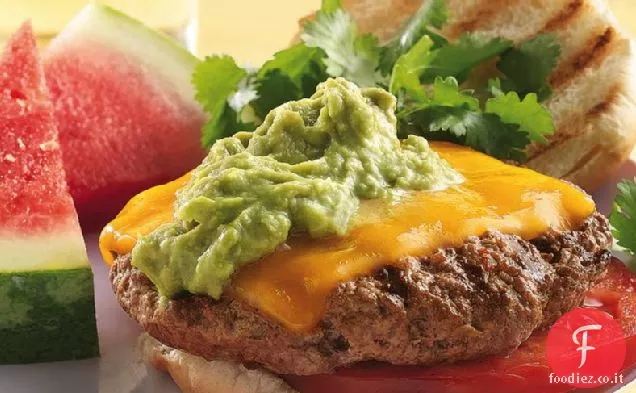 Hamburger di Chipotle alla griglia con Guacamole