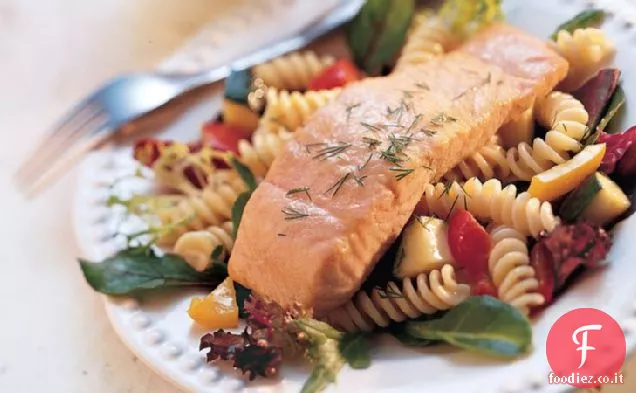 Miele-Senape Salmone alla griglia e insalata di pasta
