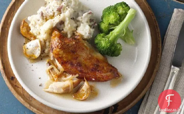 Fornello lento venti-aglio cena di pollo