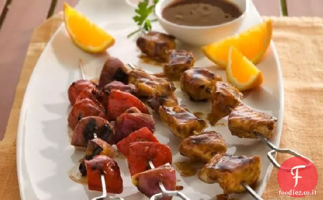 Barbecue alla griglia Pollo Kabobs