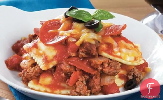 I ravioli di pizza a cottura lenta si mescolano