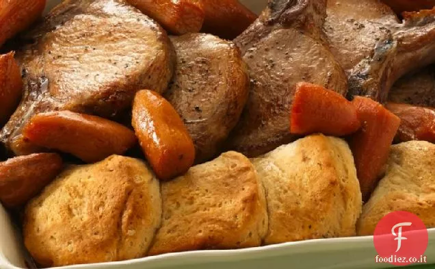 Cena di braciola di maiale d'acero