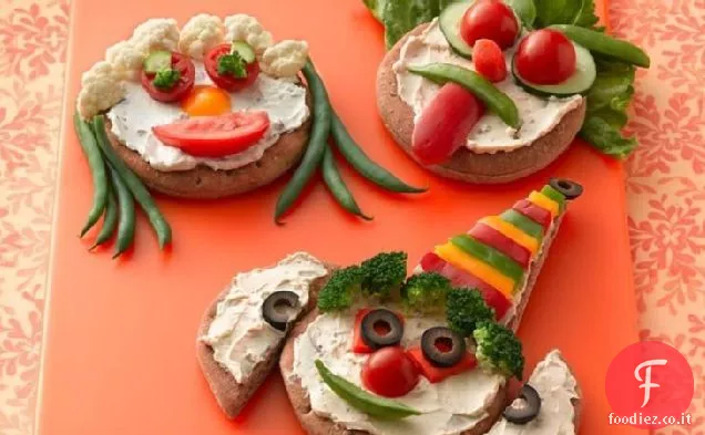 Faccia divertente Mini Veggie Pizza