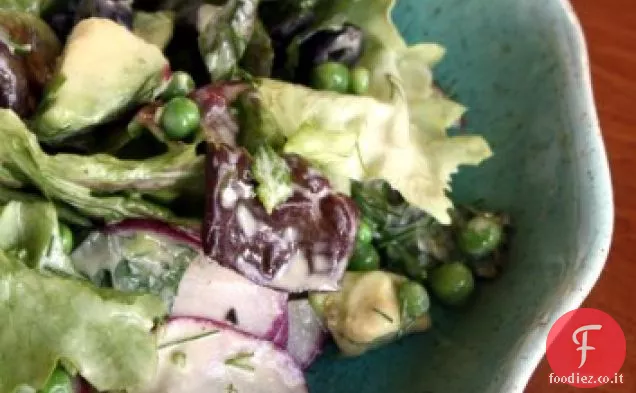 Lattughe morbide con erbe e Avocado