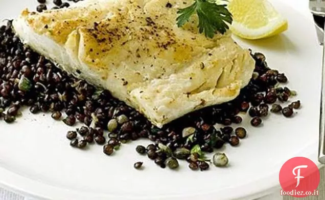 Eglefino affumicato con lenticchie Puy