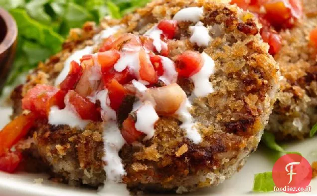 Torte di cavolfiore di fagioli neri con Pico de Gallo