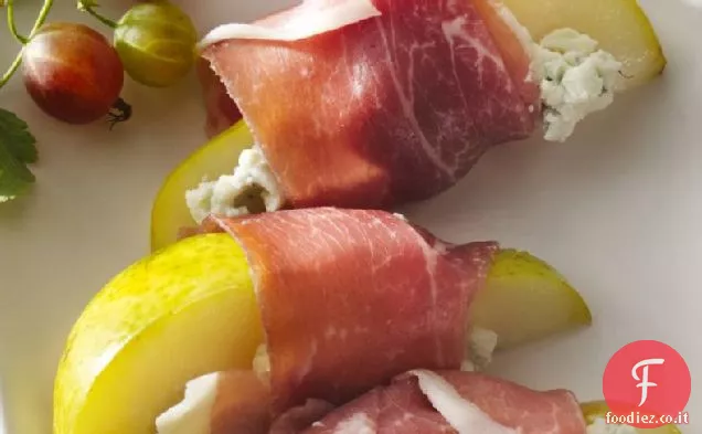 Prosciutto e Crema di Formaggio Erborinato Fettine di Pera