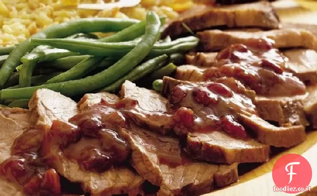 Arrosto di maiale a cottura lenta con mirtilli rossi