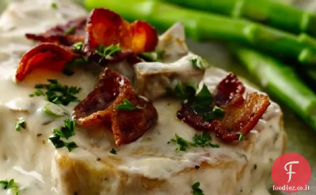 Braciole cremose di maiale ai funghi