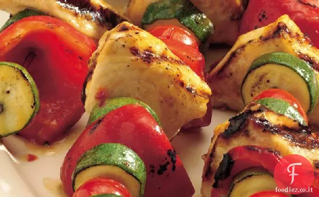 Kabobs di Pesce spada alla griglia in agrodolce