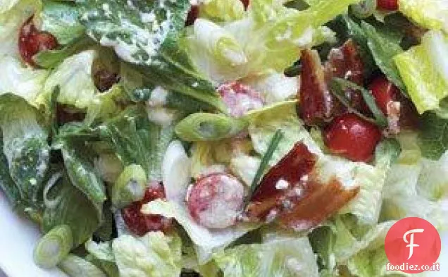 Insalata Romaine con pomodori e pancetta