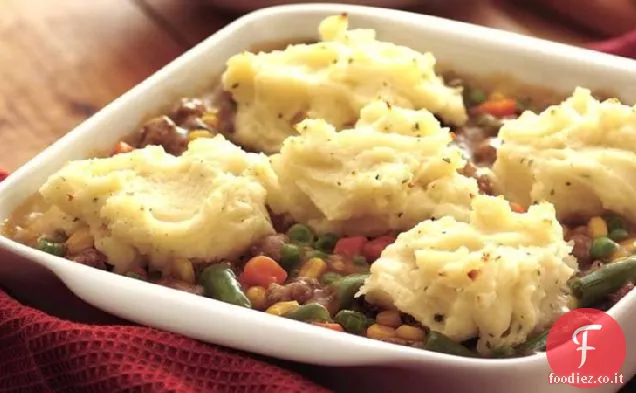 Casseruola di purè di patate e salsiccia