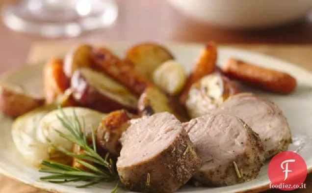 Filetto di maiale con verdure arrosto