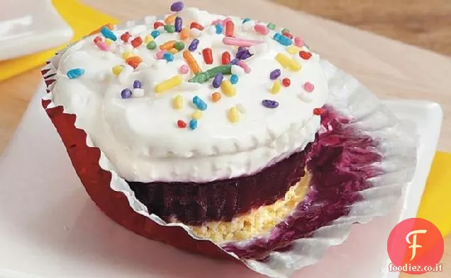 Cupcakes di gelato al limone e mirtillo