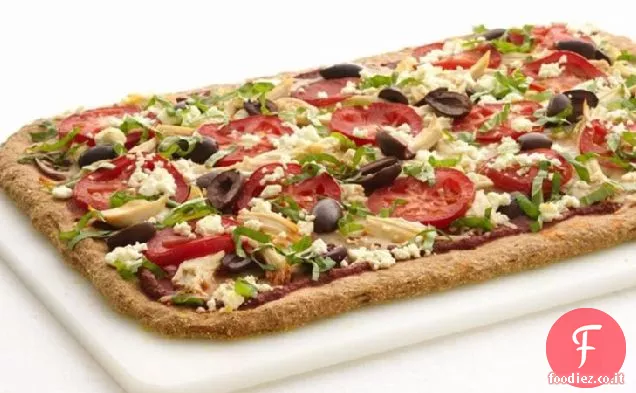 Pizza di pollo greca salutare
