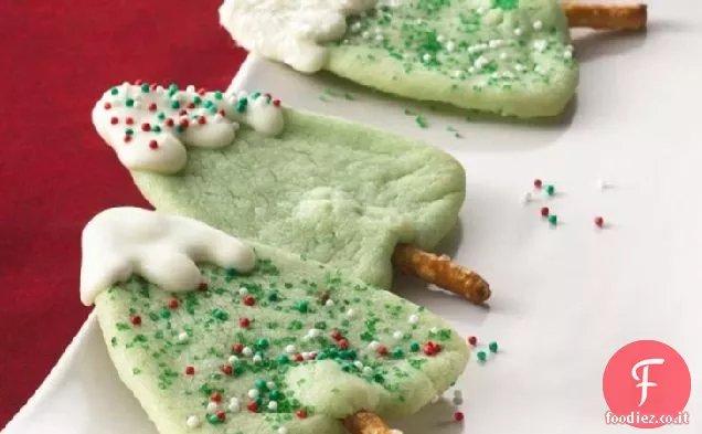 Biscotti con alberi innevati