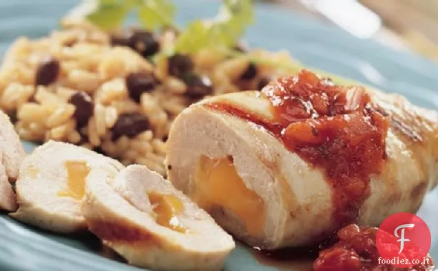 Cheddar alla griglia-Petti di pollo ripieni