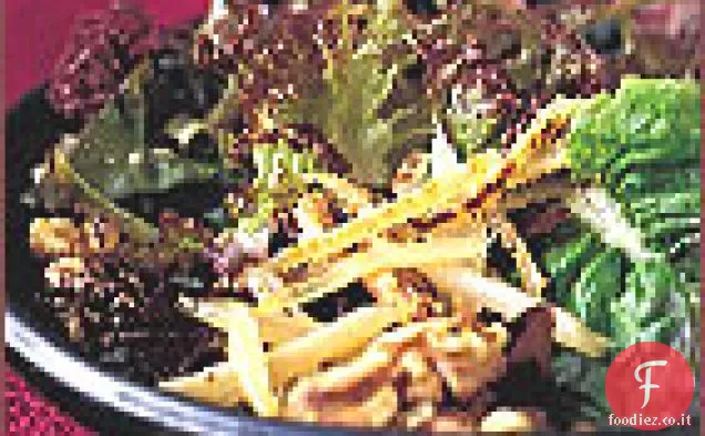 Bardana di miso-glassata con lattughe rosse