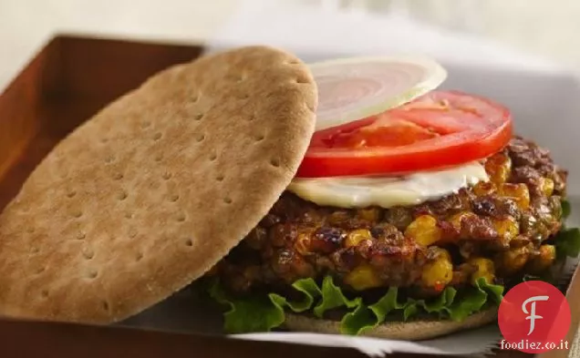 Hamburger di mais di lenticchie