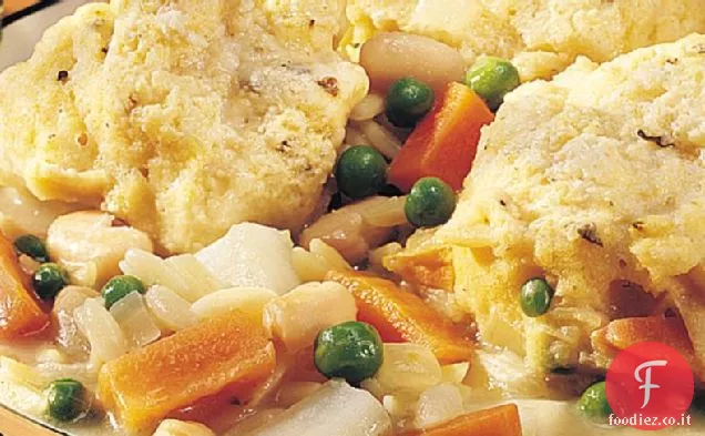 Stufato di verdure con gnocchi alle erbe