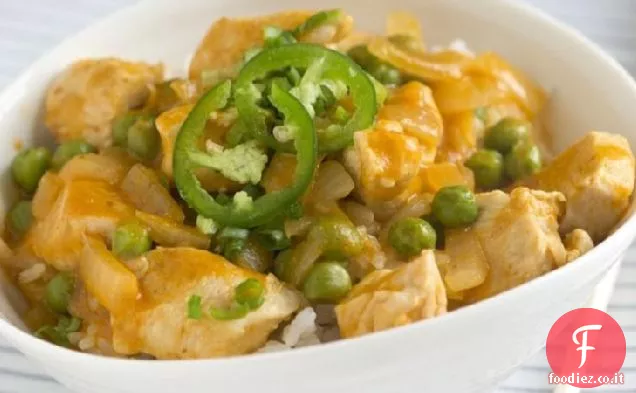 Zucca e pollo al curry rosso tailandese