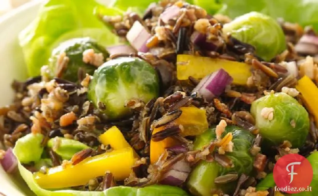 Acero Balsamico Cavoletti di Bruxelles e insalate di riso selvatico