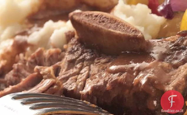 Costolette brasate a cottura lenta con purè di patate