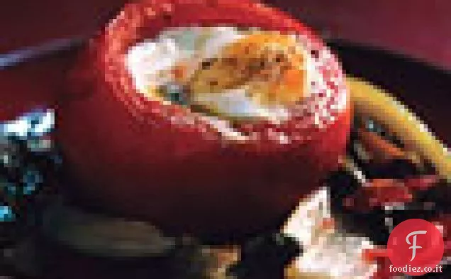 Pomodori ripieni di Romaine e uova con pancetta