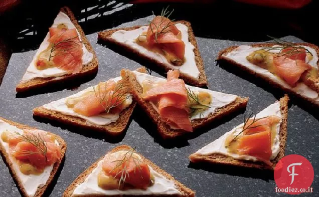 Tartine di salmone con Senape al miele