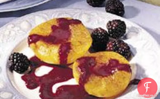 Pesche alla griglia con Salsa di more