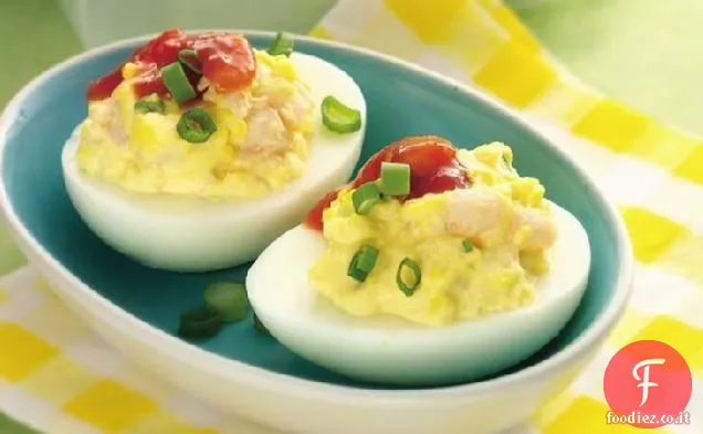 Uova alla diavola di gamberetti