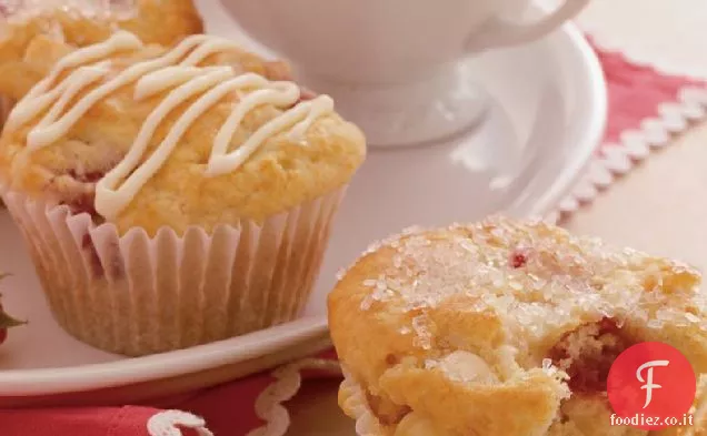 Muffin al cioccolato bianco al lampone