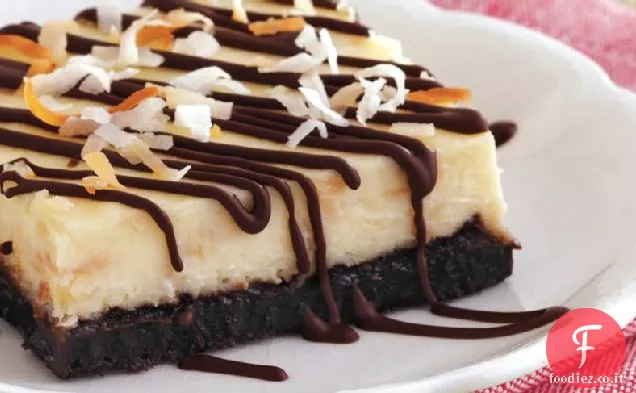 Barrette di cheesecake al cocco tostate