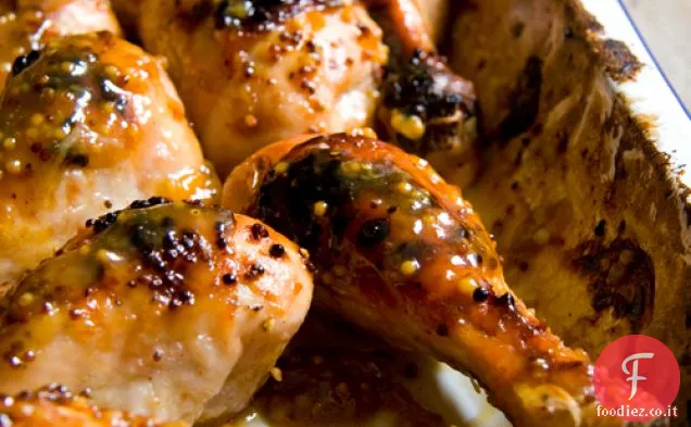 Bacchette di pollo alla senape appiccicose