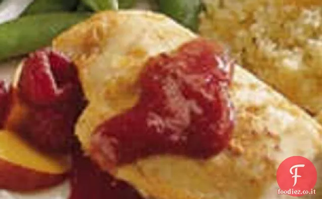 Pollo alla pesca al lampone alla griglia