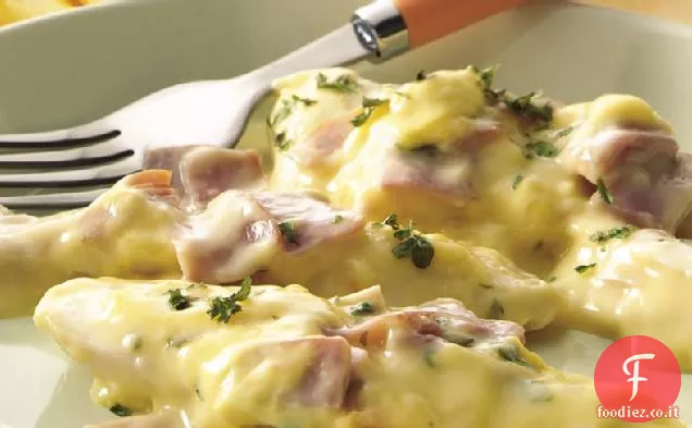 Pollo cremoso e prosciutto cuocere