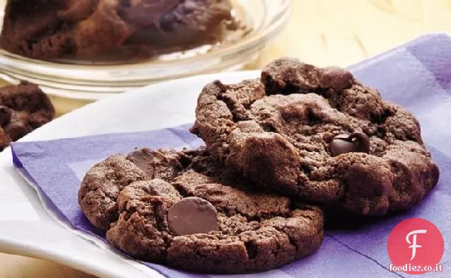 Biscotti con gocce di doppio cioccolato