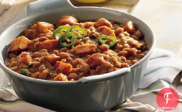 Salsiccia affumicata Fagioli al forno (dimensione folla)