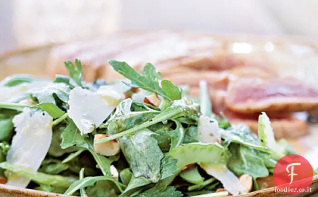 Insalata di rucola e Sedano con condimento al limone e acciughe