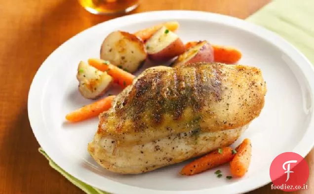 Pollo alla griglia in crosta di pesto-parmigiano