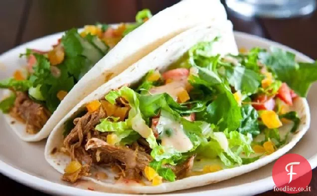 Tacos di pollo all'albicocca a cottura lenta