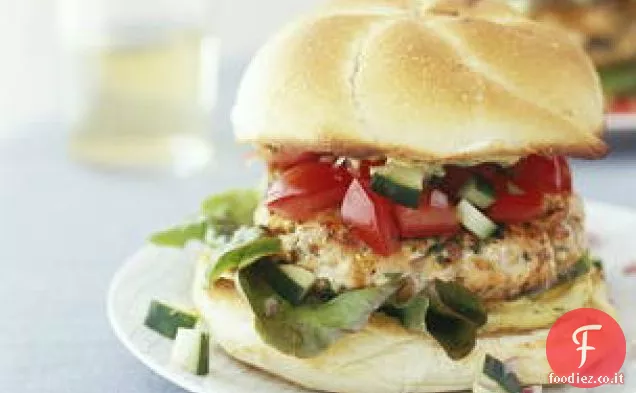 Hamburger di salmone con senape di aneto
