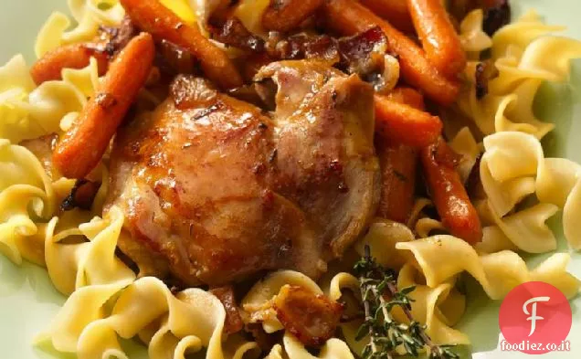 Pollo e carote glassate al miele